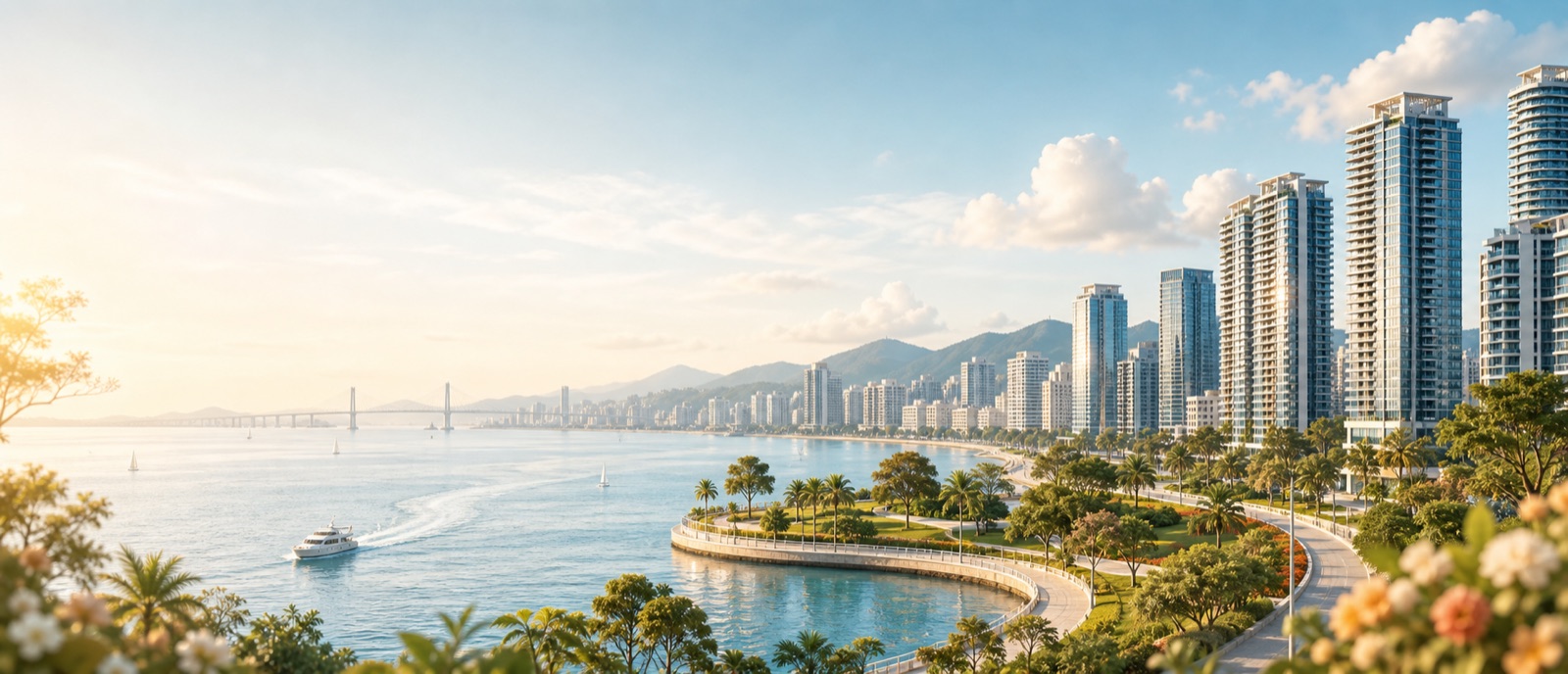 中山珠海大灣區海岸城市景觀